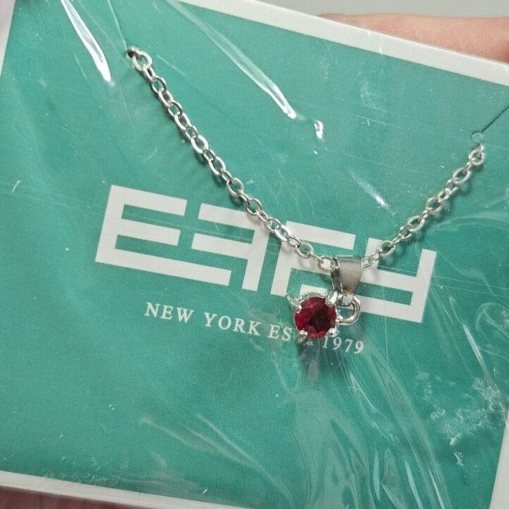 Effy silver tone red rhinestone necklace
